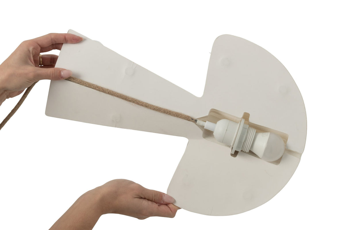 J-Line lampenkap Paddenstoel Vouwbaar - papier - gebroken wit