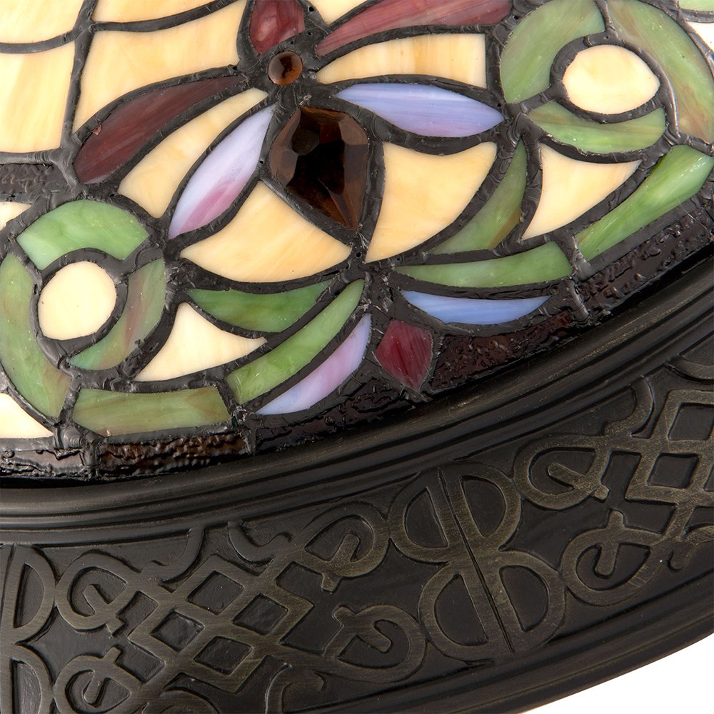 Plafondlamp Tiffany Ø 38x20 cm Geel Glas Plafonniere
