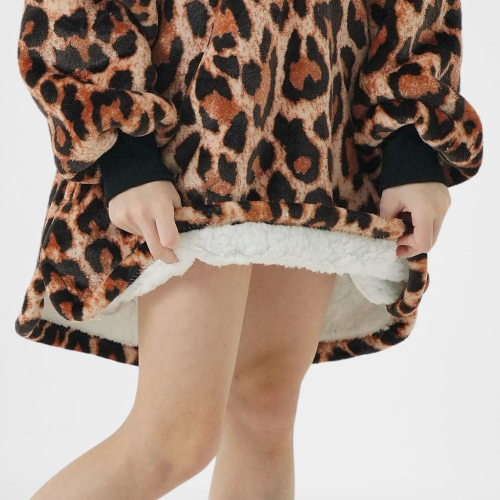 Textino Cheetah - Hoodie 50x70 cm - Kinderen - Dierenprint - Tabaksbruin - Bruin