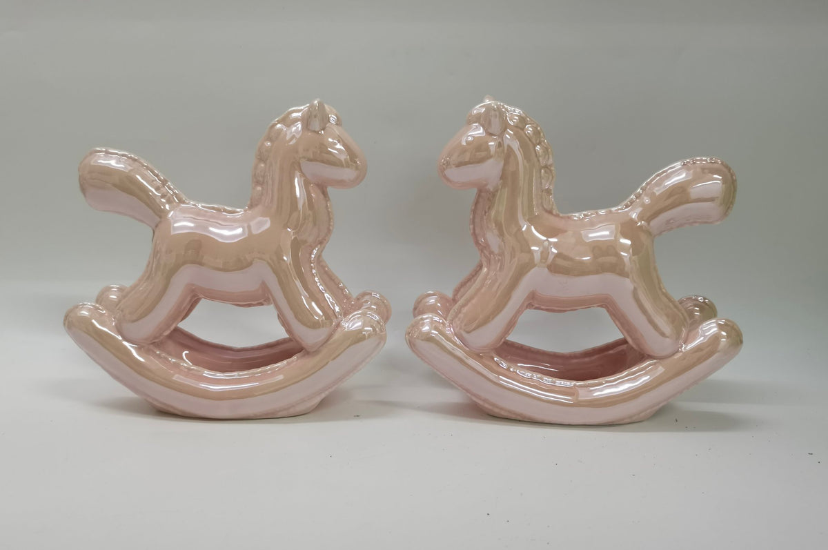 Keramiek paard roze