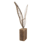 Decoratie Beld Vlugels 26x5x33 cm Wit Bruin Hout