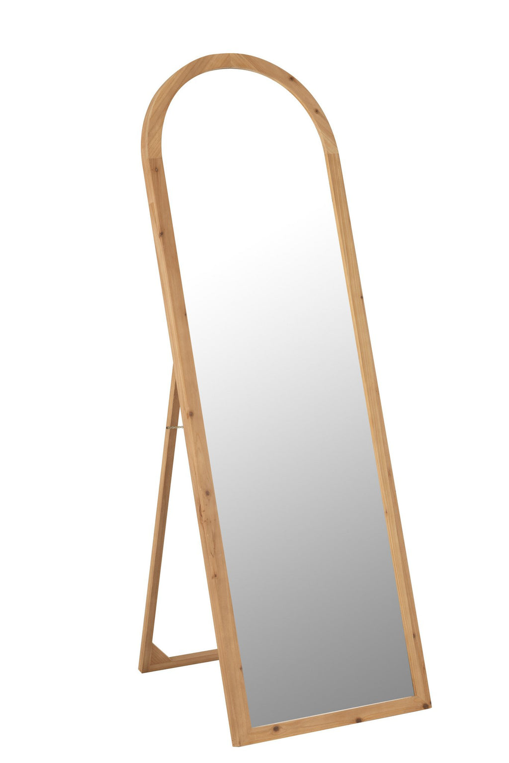J-Line spiegel Met Voet - glas/sparhout - naturel - 162 x 52 cm