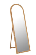 J-Line spiegel Met Voet - glas/sparhout - naturel - 162 x 52 cm