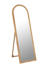 J-Line spiegel Met Voet - glas/sparhout - naturel - 162 x 52 cm