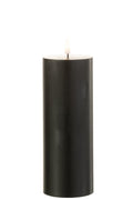 J-Line kaars - zwart - large - LED lichtjes