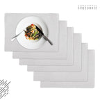 Eettafelmatten – Geribbeld Katoen – Set van 6 (48x32 cm)