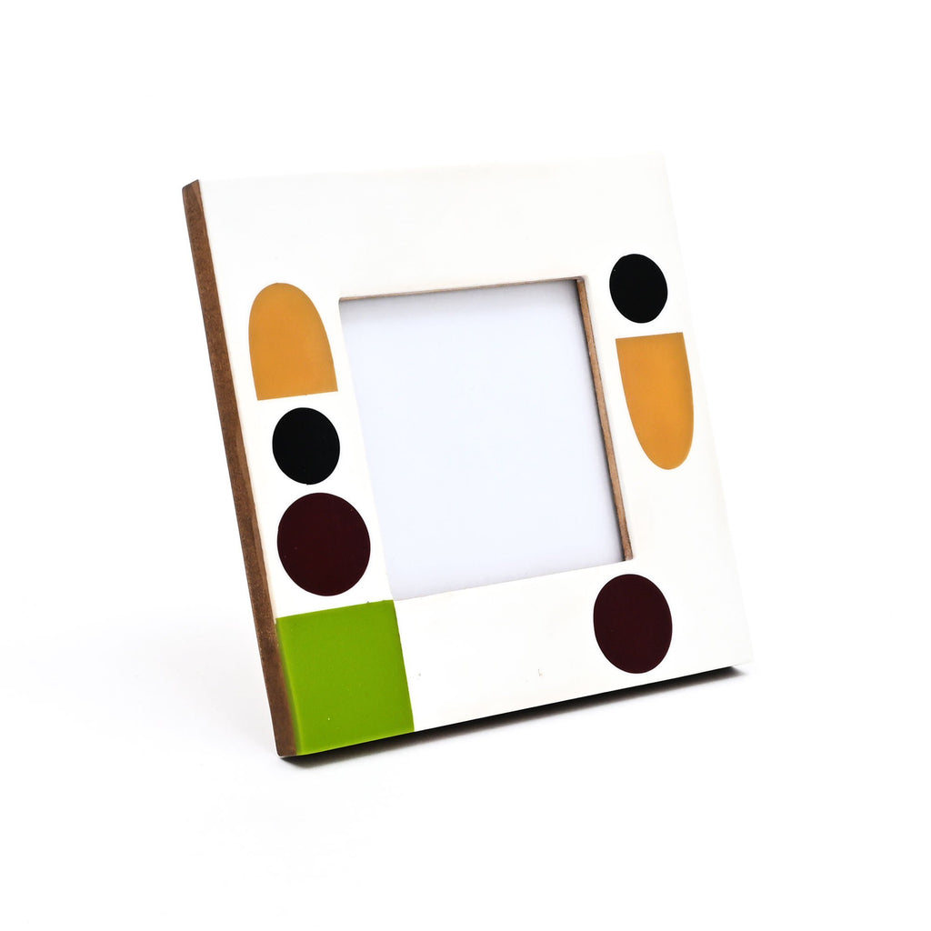 Fotolijst - Abstract geometrisch accent - Meerkleurige hars - 4x4 inch