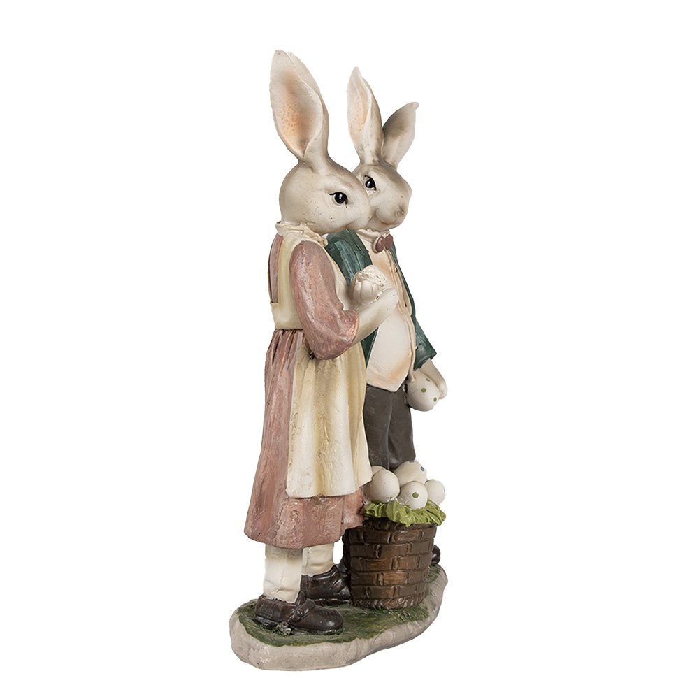 Beeld Konijn 26 cm Bruin Polyresin Paasdecoratie
