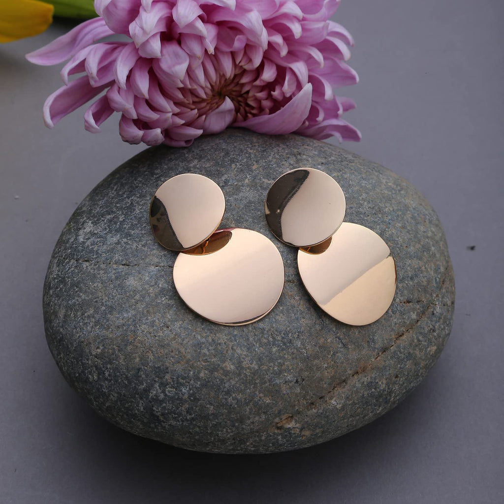 Moderne statement oorbellen – mode-sieraden – messing verguld – licht van gewicht