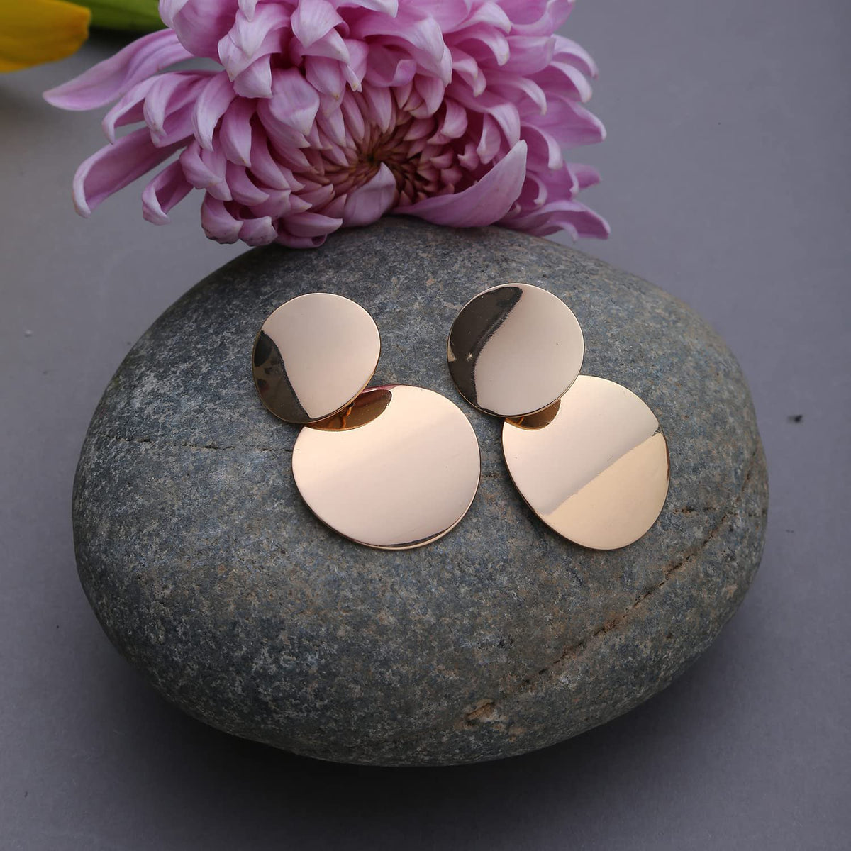 Moderne statement oorbellen – mode-sieraden – messing verguld – licht van gewicht