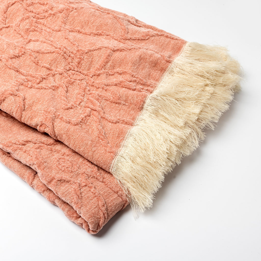 Dutch Decor Florine - Plaid 140x180 cm - Met patroon - Muted Clay - Roze