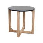 Marmeren bijzettafel rond zwart