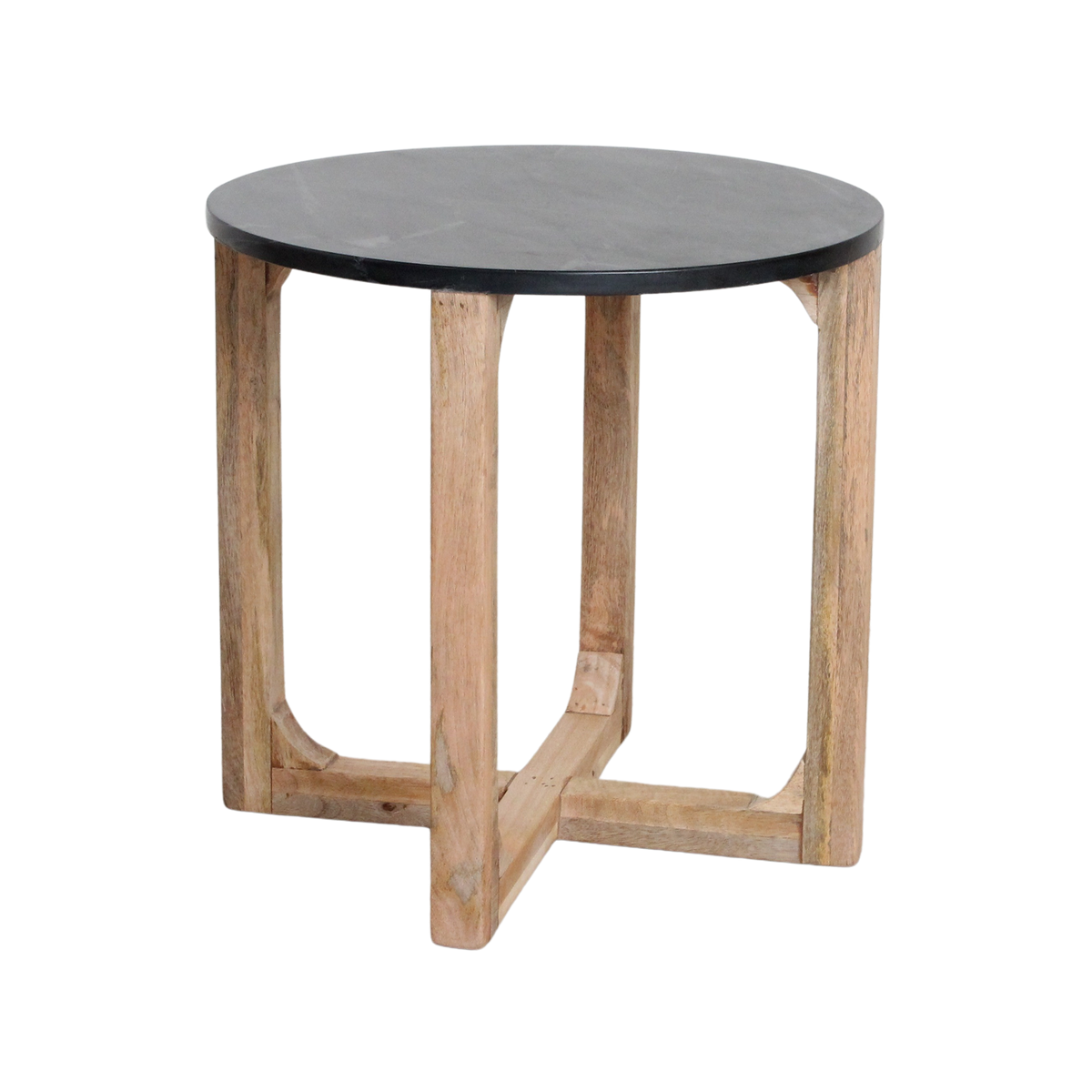 Marmeren bijzettafel rond zwart