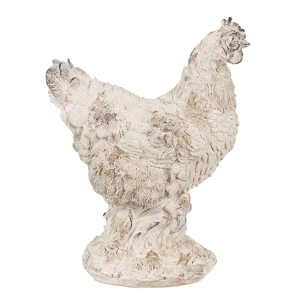 Beeld Kip 26 cm Beige Polyresin Decoratie
