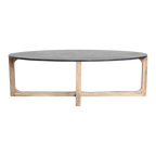 Ovale marmeren salontafel - zwart - 120x60x38 cm