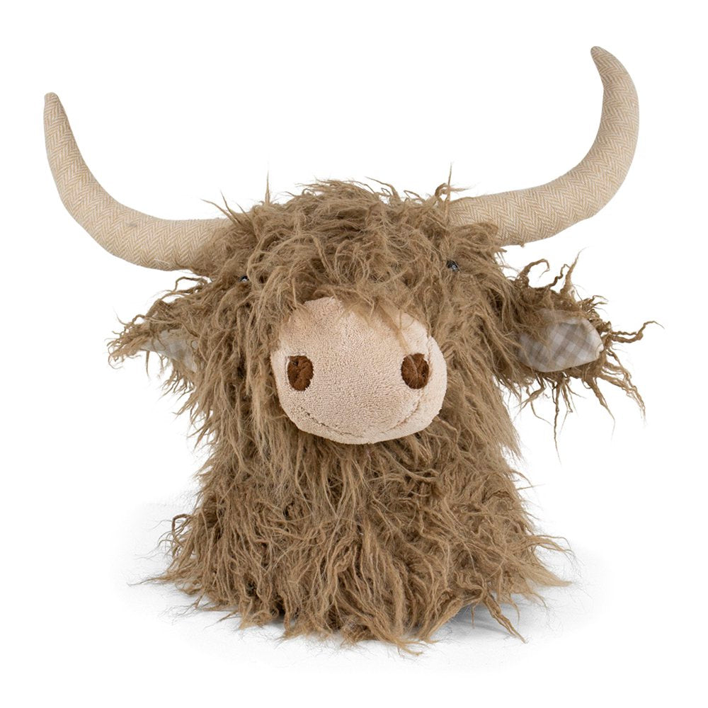 Knuffel schotse hooglander wandkop bruin 25cm