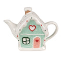 Theepot Gingerbread house 600 ml Wit Groen Keramiek Theekan