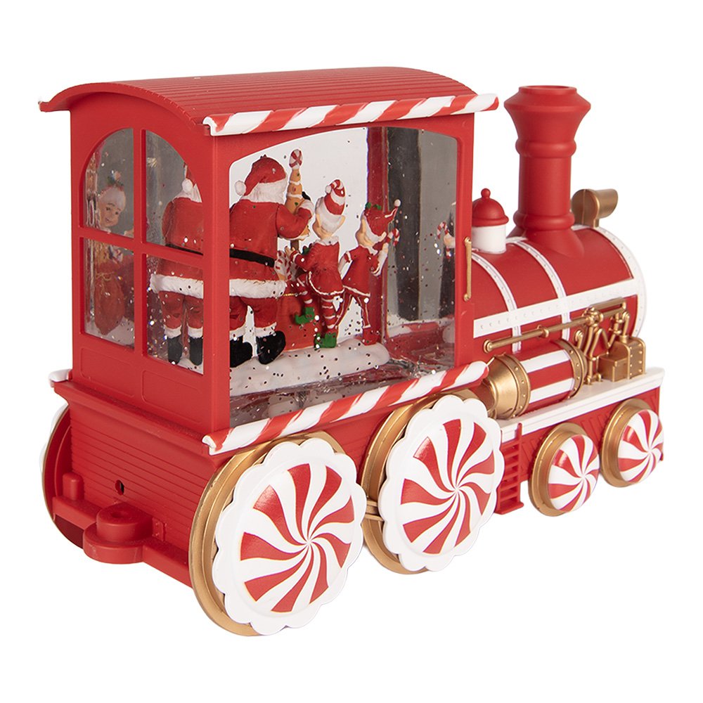Kerstdecoratie met LED-verlichting en muziek Trein 31x10x17 cm / 3xAA Rood Kunststof