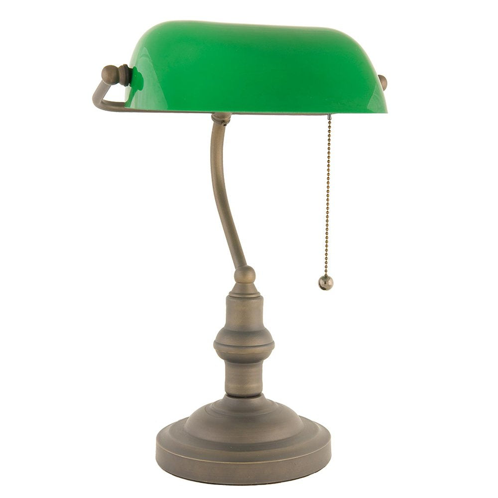 Bureaulamp Ø 27x40 cm Groen Bruin Metaal Tafellamp