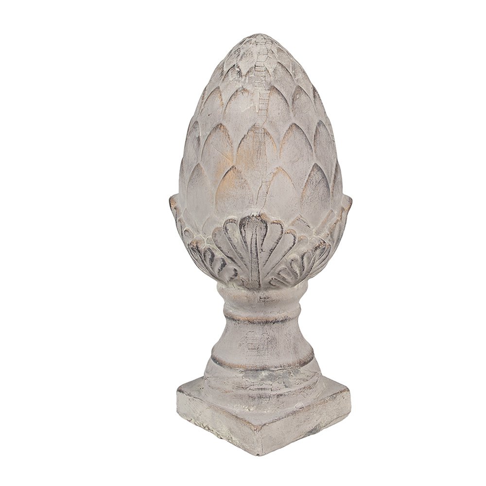 Decoratie Beeld Dennenappel Ø 14x33 cm Grijs Keramisch materiaal