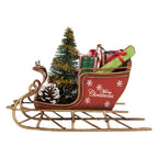 Kerstdecoratie Beeld Slee 17x8x12 cm Rood Metaal