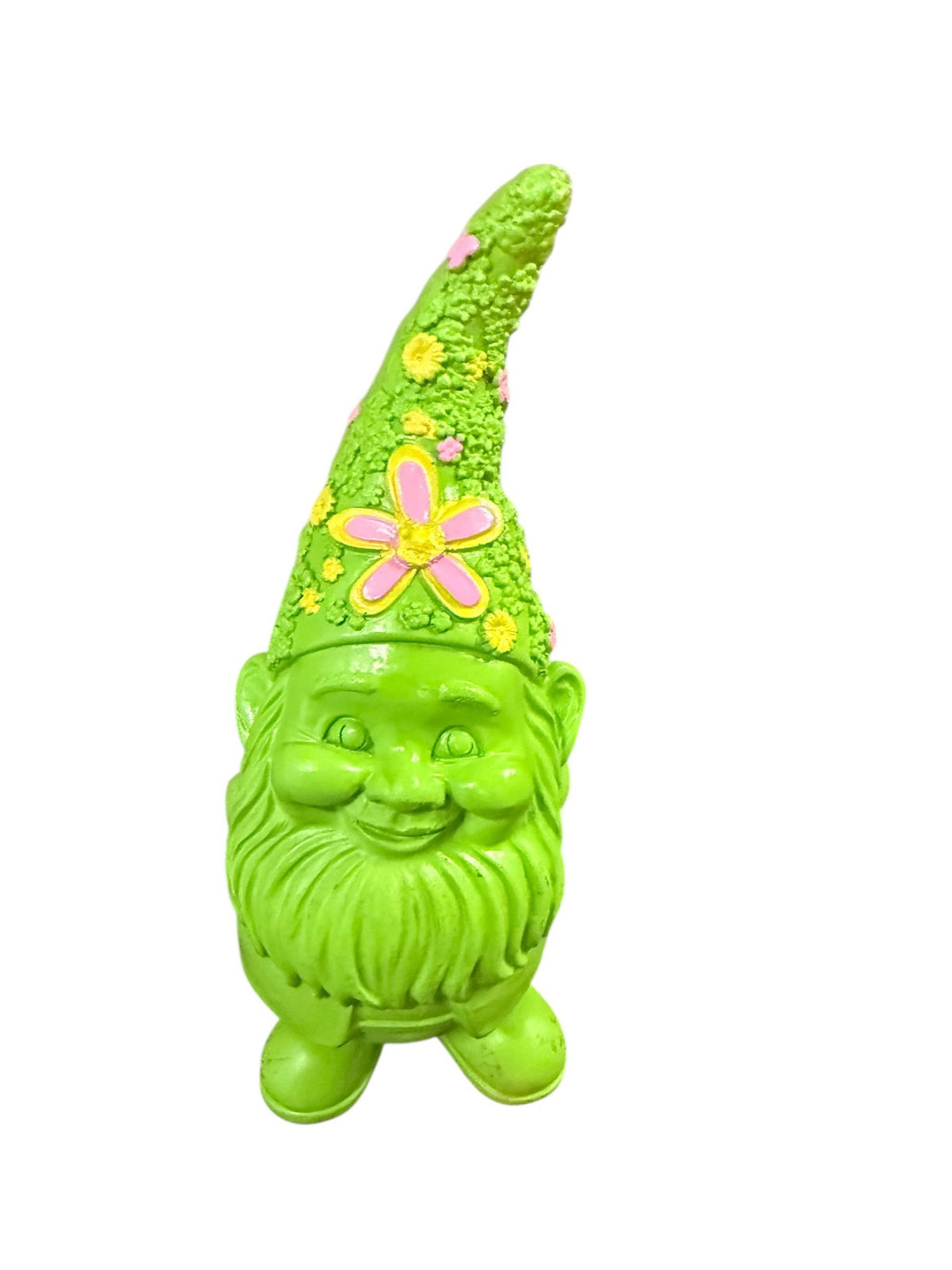 Polyresin kabouterhoed met bloem groen