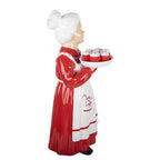Kerstdecoratie Beeld Kerstvrouw 11x14x27 cm Rood Kunststof