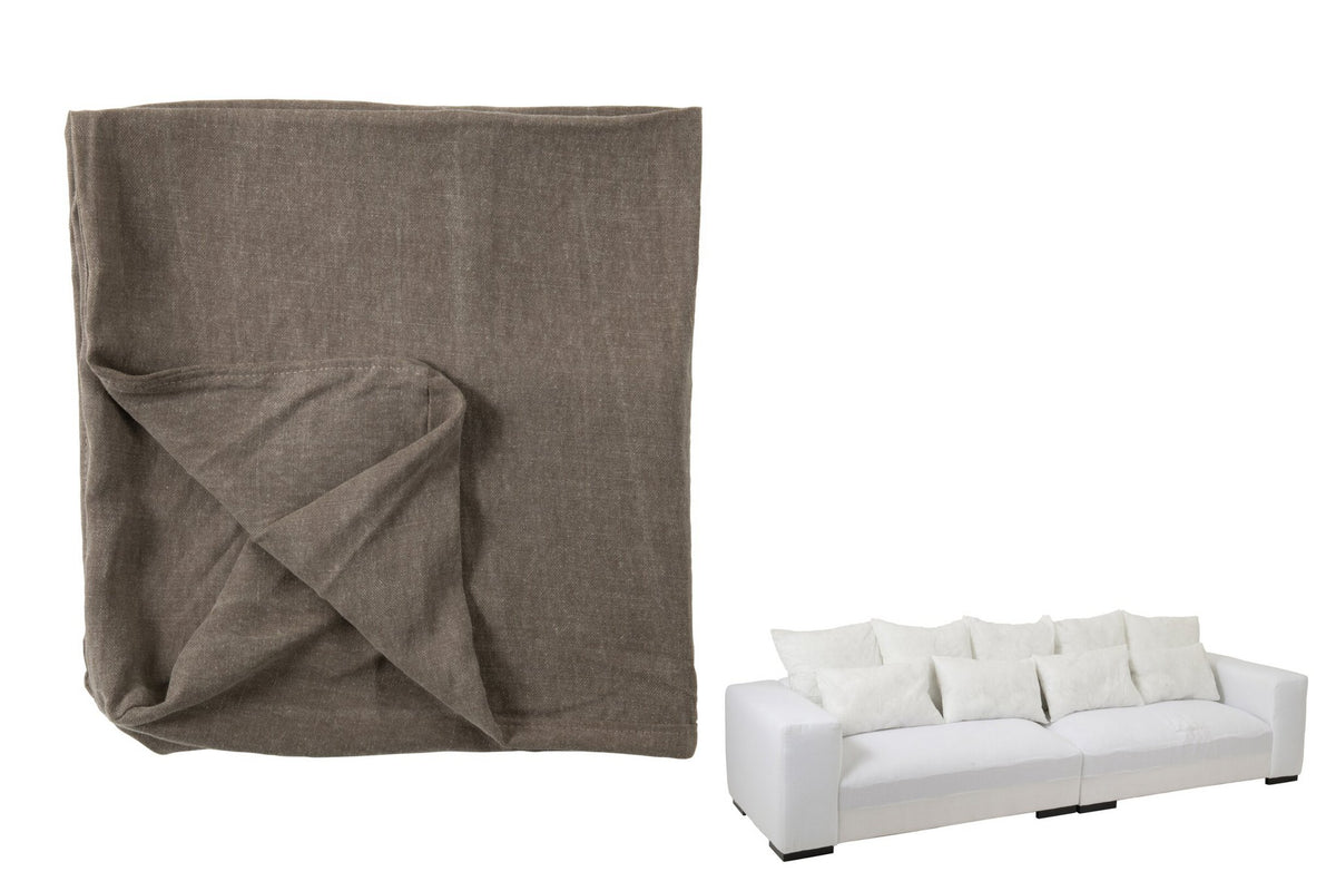 J-Line Hoes Voor Zetel+9 Kussens Monaco Linnen Xl Desert Taupe