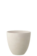 J-Line bloempot Rond - keramiek - wit - L