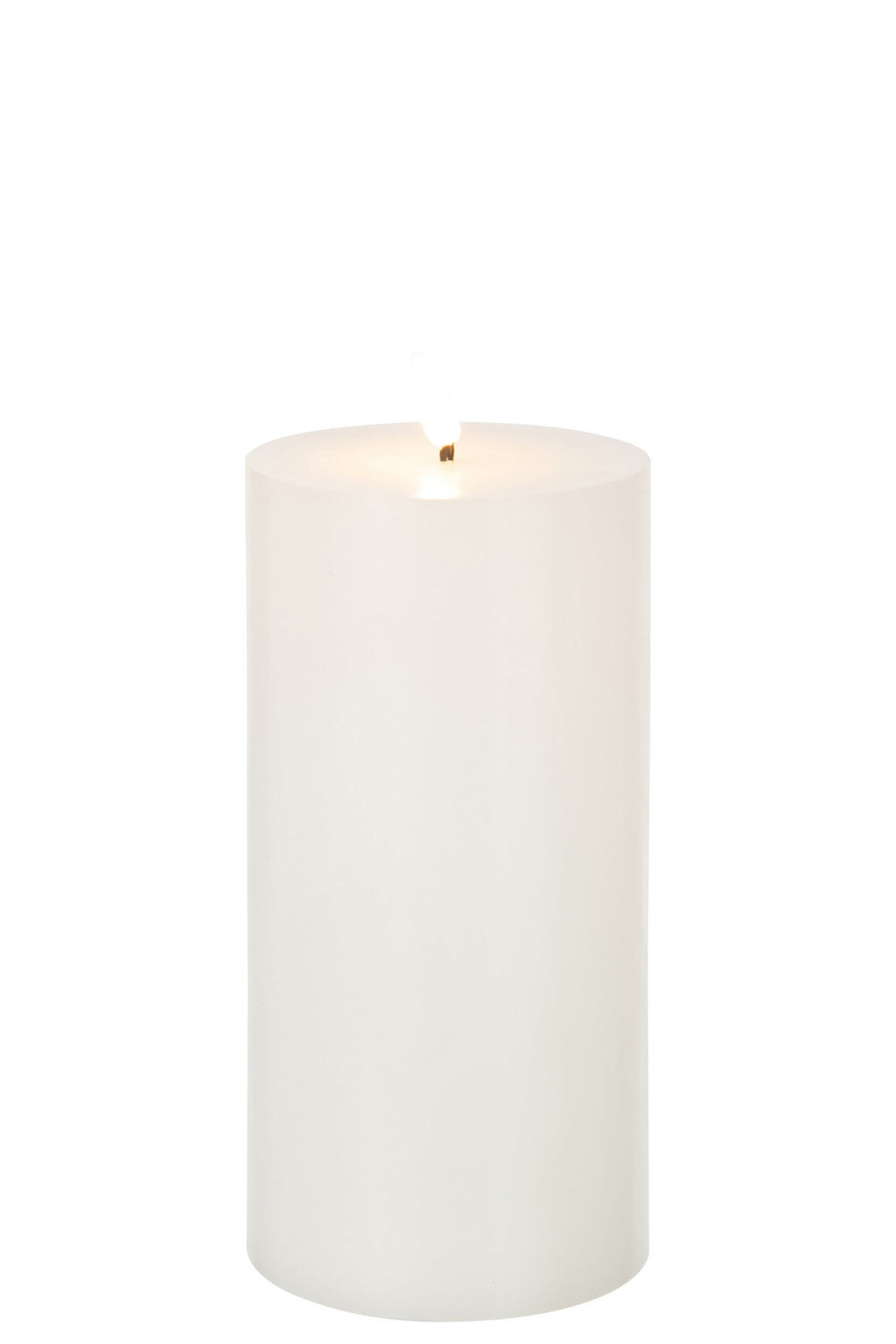 J-Line cilinderkaars - wit - large - LED lichtjes