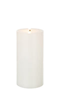 J-Line cilinderkaars - wit - large - LED lichtjes