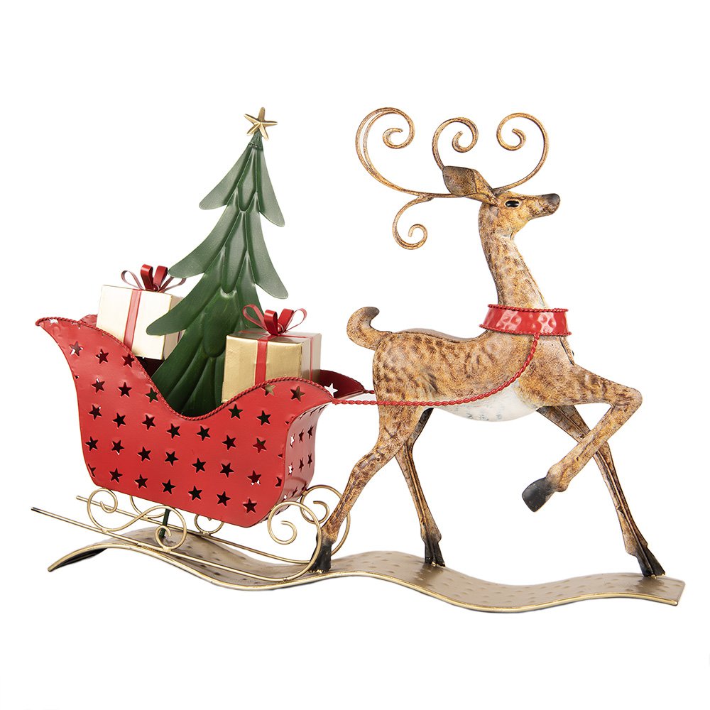 Kerstdecoratie Beeld Hert 68x11x50 cm Bruin Metaal