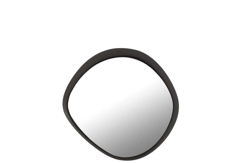 J-Line spiegel Rond - metaal/glas - zwart - small - 60.5 x 58 cm