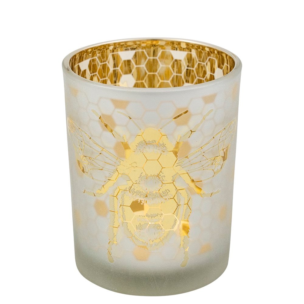 Theelichthouder bij goud medium 12cm