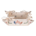 Broodmand 35x35x8 cm Beige Blauw Katoen Kip en Haan Cadeau Keuken