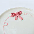 Serveerbord | Keramische 3D-boog | Set van 2, roze, 19 cm