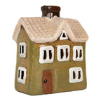 Waxinelichthouder Huis 11x7x13 cm Groen Keramiek