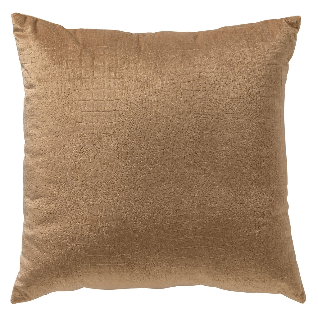Dutch Decor Croco - Kussen 40x40 cm - Tabaksbruin - Bruin