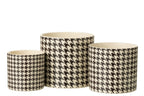 J-Line bloempot Pied-De-Poule - keramiek - wit/zwart - large