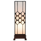 Tiffany Tafellamp 12x12x36 cm Wit Glas Tiffany Bureaulamp