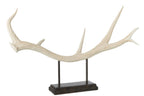 J-Line Gewei op voet - polyresin - beige