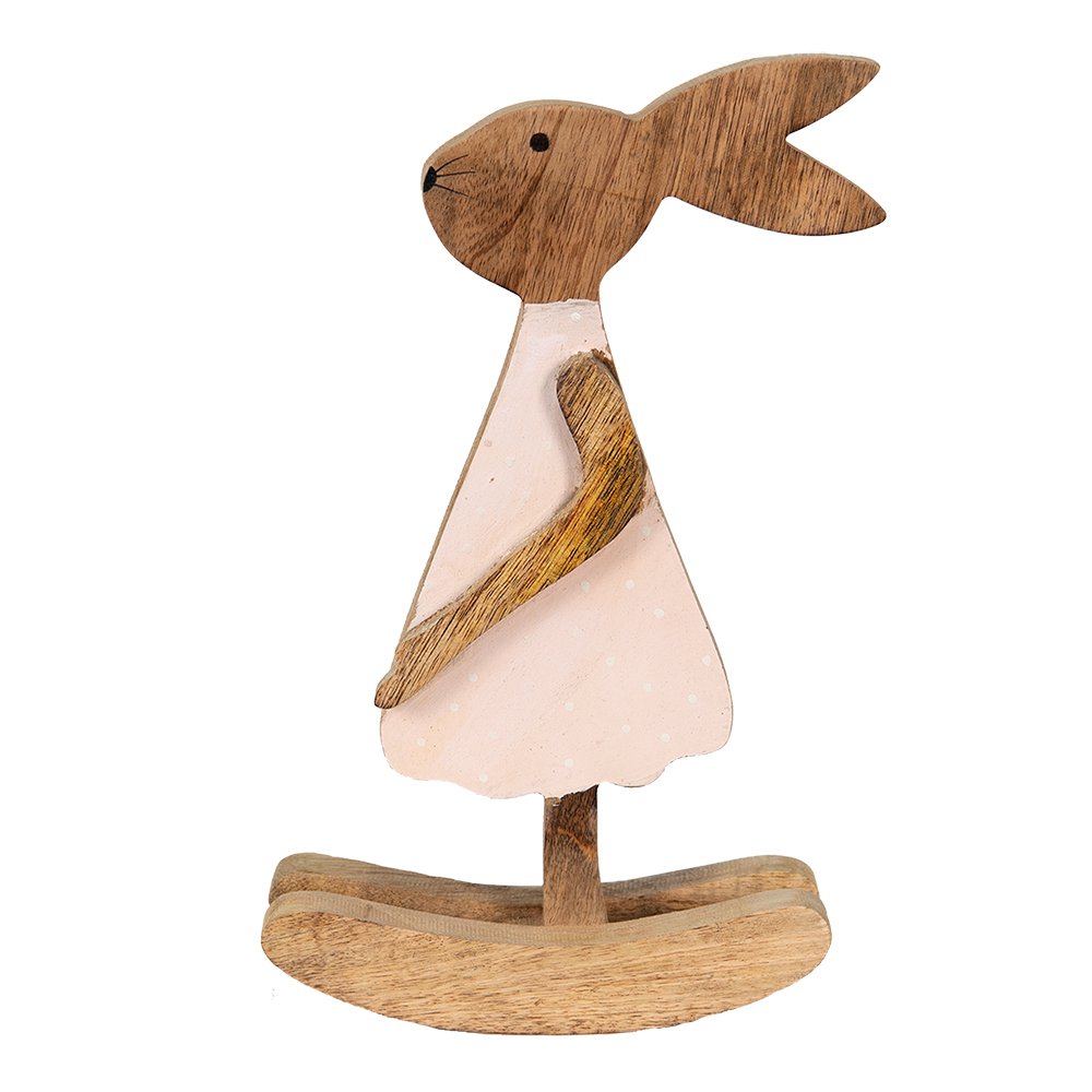 Beeld Konijn 17x7x30 cm Bruin Hout