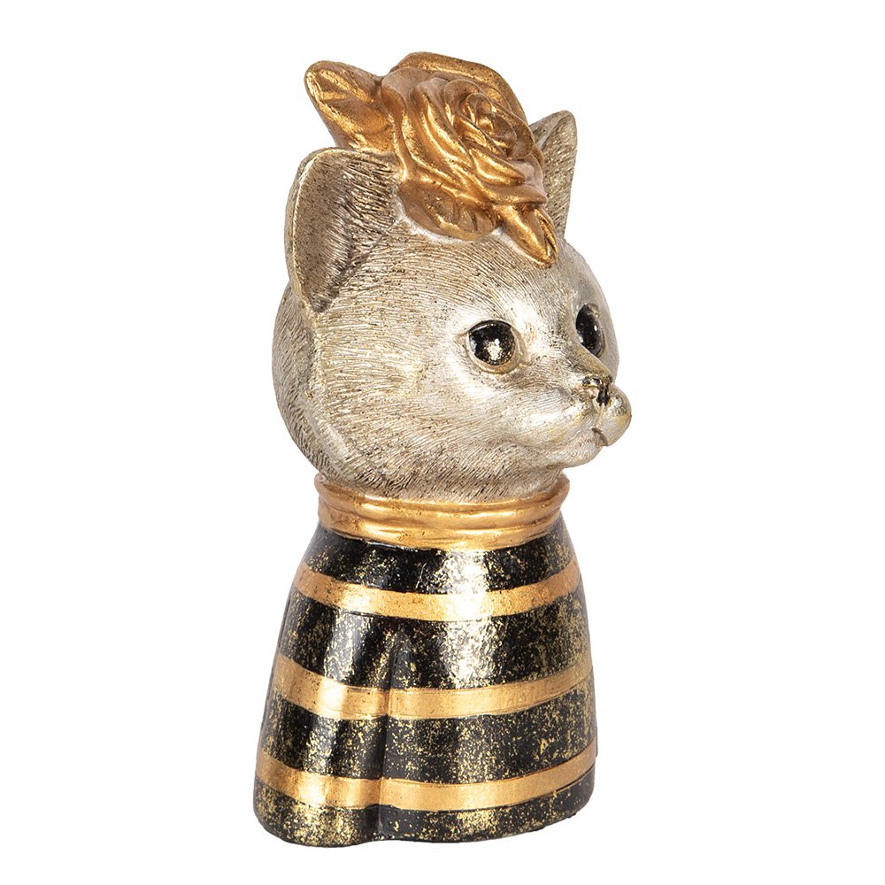 Decoratie Beeld Kat 11x9x18 cm Goudkleurig Bruin Kunststof