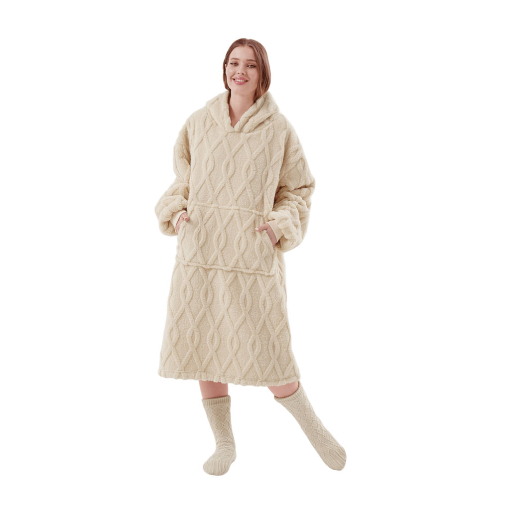 Textino Rosetta - hoodie 70x110 cm - Hoodiedeken - Volwassene - Bone White - Wit