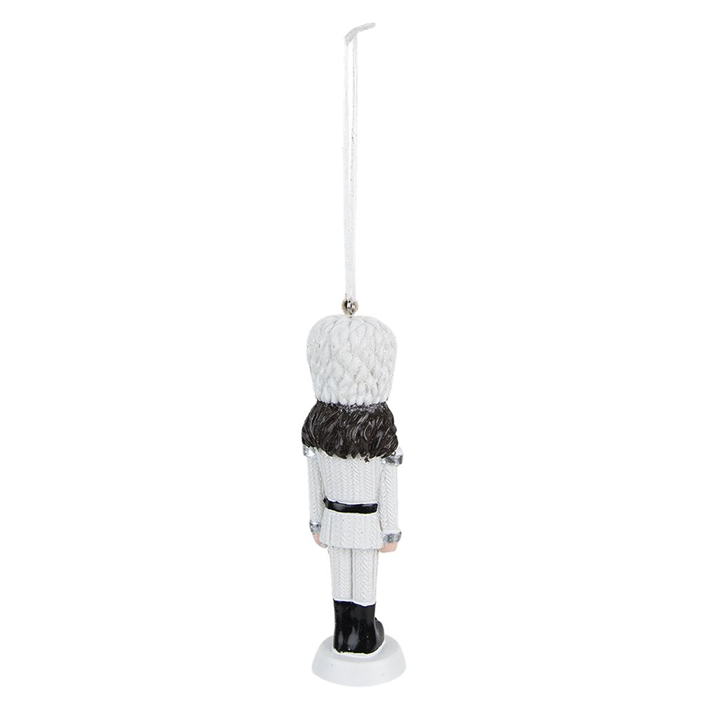 Kersthanger Notenkraker 13 cm Wit Kunststof Kerstbal