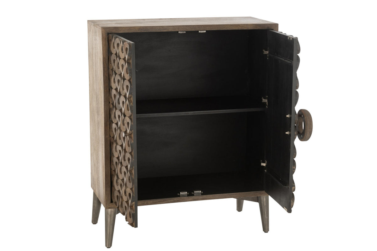 J-Line Kast 2 Deuren Mangohout/Mdf Bruin