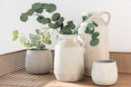 J-Line bloempot Spikkel - keramiek - grijs - medium - Ø20 x H18.5 cm