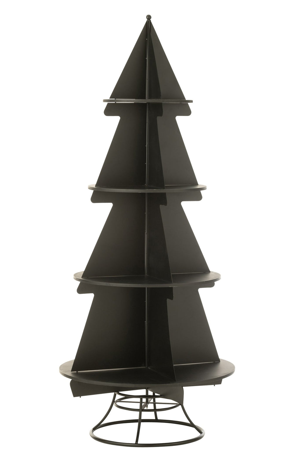 J-Line rek Kerstboom - metaal - zwart - L