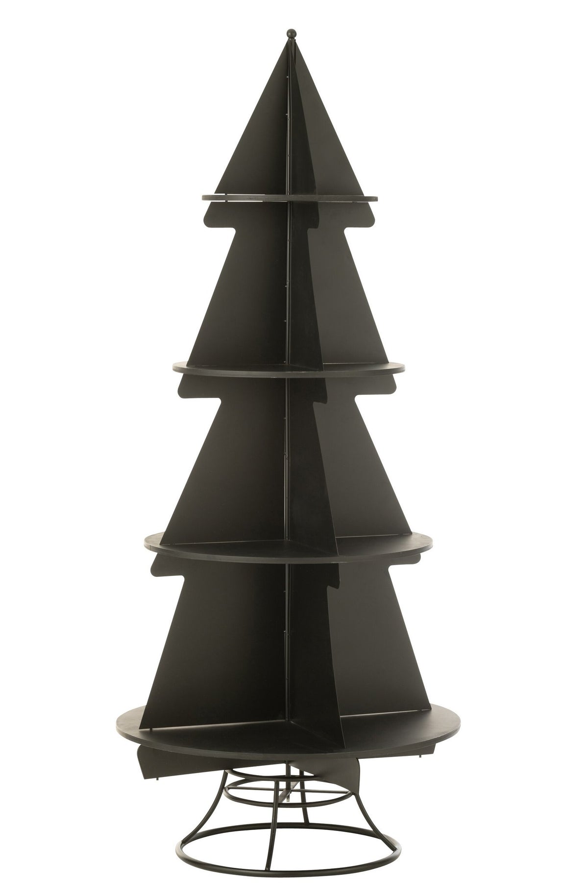 J-Line rek Kerstboom - metaal - zwart - L