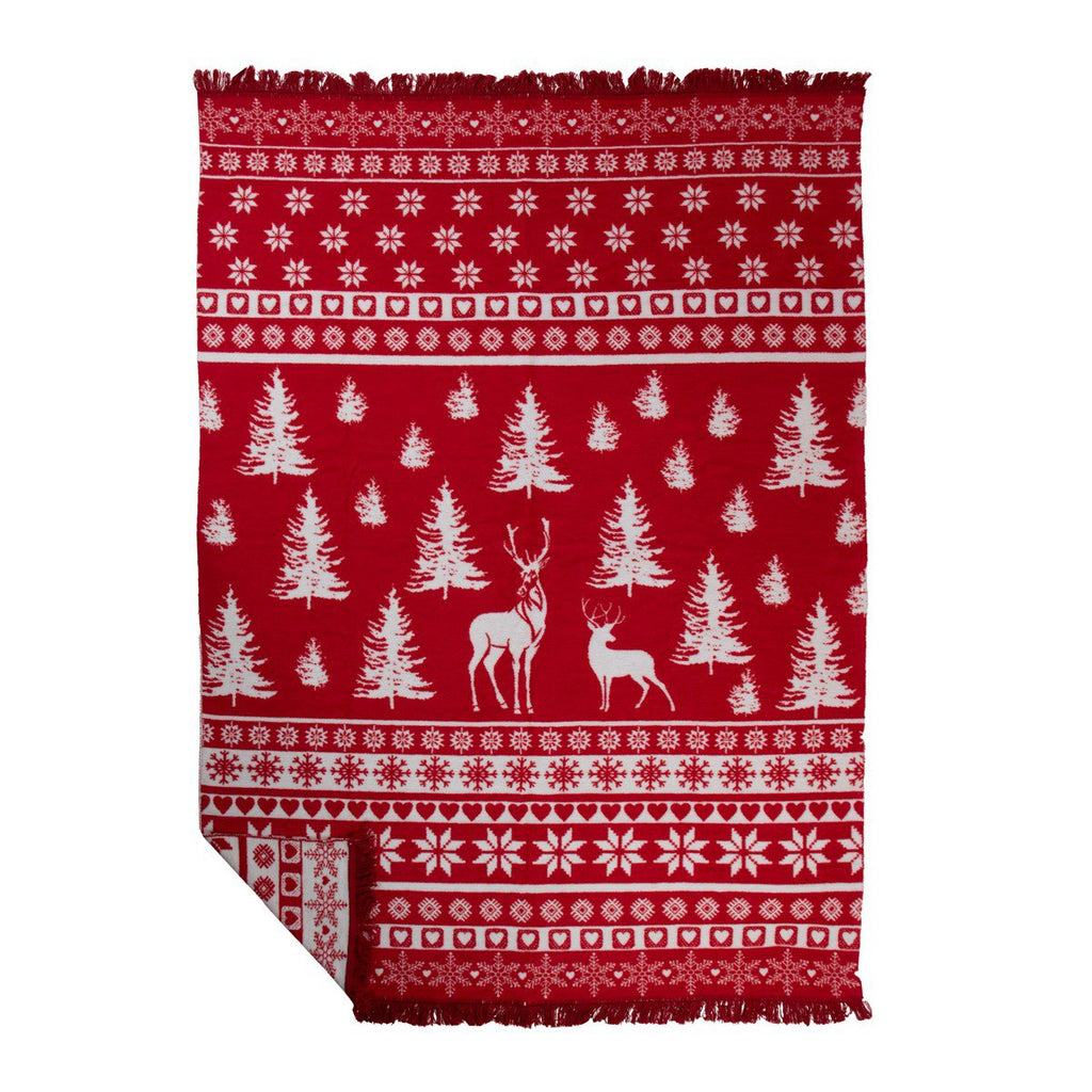 Plaid nordic hert rood xl 150x200cm